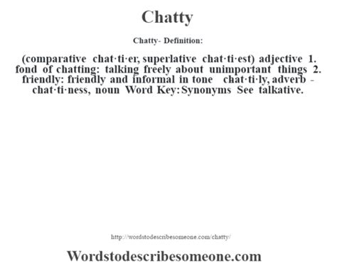 chatty synonym|chatty meaning.